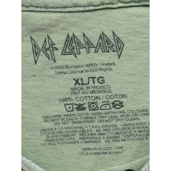 Def Leppard Adrenalize Green T-Shirt Size XL  100% Cotton  Short Sleeve - Picture 5 of 6